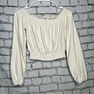 Divided Long Sleeve Woman Crop Top size s